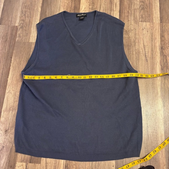 Eddie Bauer Slate Blue V-Neck Knit Top - Picture 4 of 4